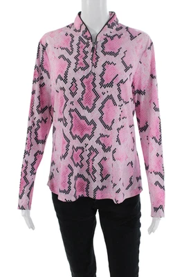Top Jamie Sadock Mujer Manga Larga Cuello Simulado Estampado Serpiente Rosa Talla Mediana Foto 1 de 4