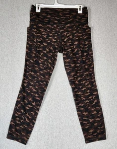 Athleta Leggings Black/Brown Salutation Stash Pocket II 7/8 Size L  - Picture 1 of 16
