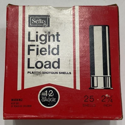 VINTAGE SEARS LIGHT FIELD LOAD 12 GAUGE SHOTGUN SHELL AMMO BOX ~ EMPTY - Image 1 of 4