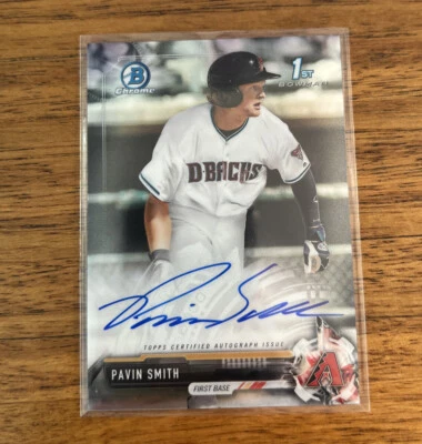 2017 Bowman Chrome Pavin Smith RC Auto Autograph  - Image 1 of 2