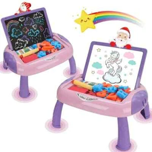 Double Sided Doodle Board Drawing Table, Erasable Board (Purple/Pink) - Picture 1 of 7