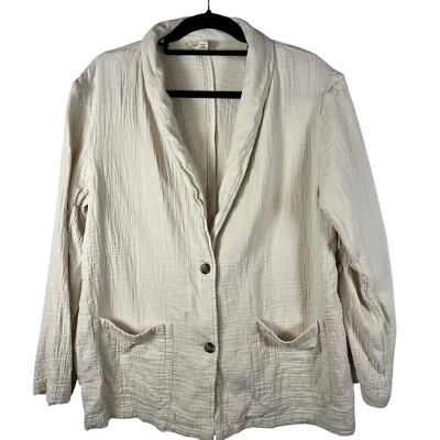 Blazer informal ligero con bolsillos de manga larga de algodón a.n.a beige XL NUEVO SIN ETIQUETAS Foto 1 de 4