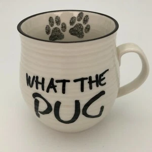 Taza What the Pug 14 onzas blanca con letras negras - Imagen 1 de 7