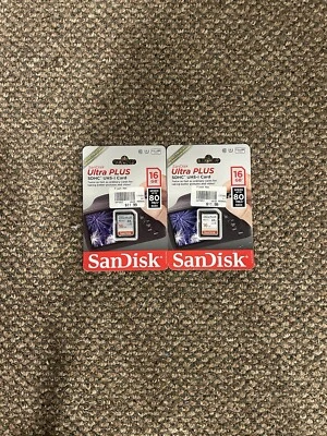 SanDisk Ultra PLUS SDHC UHS-I 16GB Memory Card up to 80MB/s (SDSDUSC-016G-AN6IN) - Image 1 of 2