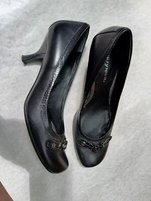 Zapatos de salón easy spirit cuero negro gatito talla 7 M Foto 1 de 4