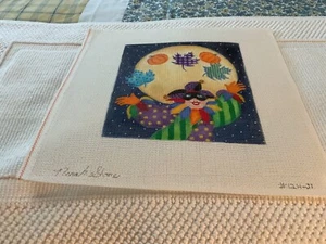 NENAH STONE HP NEEDLEPOINT MASKED CLOWN OUT IN AN AUTUMN NIGHT#12H-J1 - Picture 1 of 3