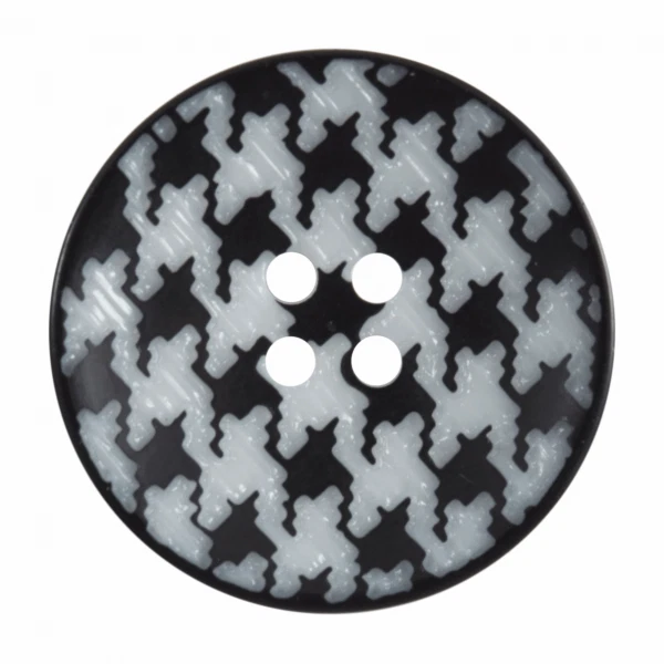 Trimits Dog Tooth Pattern Button Poly 4 Hole 18mm To 28mm Coat Jacket - Image 1 of 1