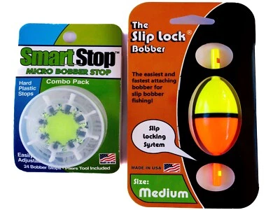 Smart Slip Lock Bobber & Smart Stop Micro Bobber Stop Combo Pack (S,M,L or Mini) - Image 1 of 4