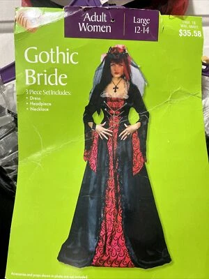 3 piece long dress gown with a petticoat Gothic Adult Size Large - Image 1 of 4