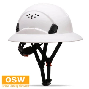 White Safety Portwest PW28 6-point Textile Suspension Full Brim Extra Hard Hat - Picture 1 of 2