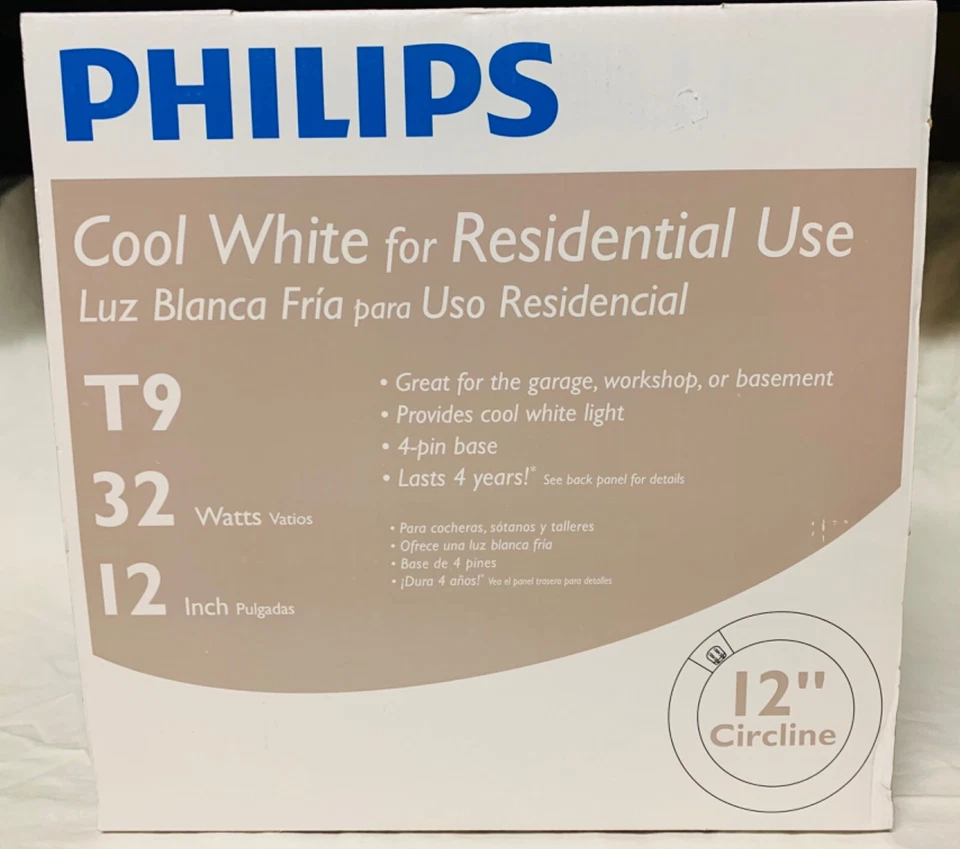 PHILIPS 12" Circline Cool White T9 32W 4-Pin Base 4100K FC12T9 12,000 HRs - Image 1 of 3