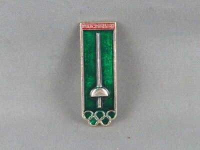 莫斯科 1980 年活动徽章-击剑图形别针-加盖徽章 — 第 1/3 张图片