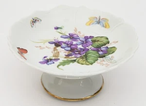 Limoges France Porcelain Footed Candy Dish Butterflies - Picture 1 of 6