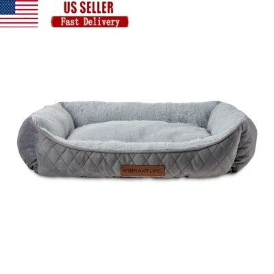 Plush Quilted Cuddler Pet Bed Dogs & Cats Comfortable Support Washable New - Image 1 of 4