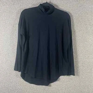 Eileen Fisher Turtleneck Tunic Top Womens Size XXS Black Viscose Jersey Stretch - Picture 1 of 11