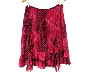Falda Stonebridge Talla 16 Rosa Negra Forrada Leopardo Estampado Animal Mordedura de Tiburón Línea A - Imagen 1 de 6