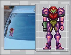 SAMUS Sprite from Metroid #7 Vinyl Decal Sticker Super Metroid Gravity Suit - Picture 1 of 1