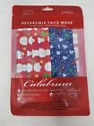 Calabrum Kids Cotton Reversible Pleated Holiday Christmas Face Mask, 2 Pack