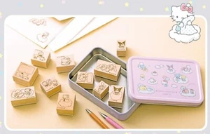 SANRIO Characters Rubber Stamps Set w/Tin Can 11pcs 2025 New - Picture 1 of 12