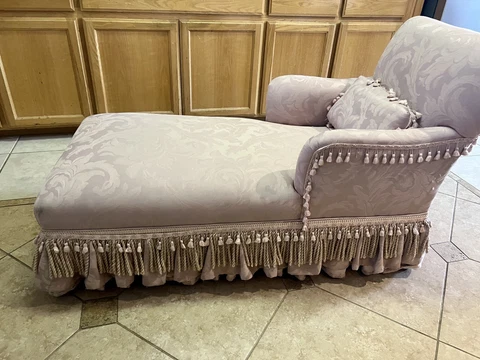 Antique Vintage French Style Upholstered Chaise Lounge Chair Cover