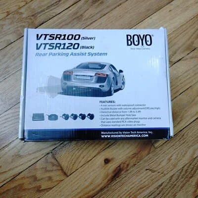 NIB: BOYO VTSR120 - Rear Parking Assist System with 4 Parking Sensors (Black) - Image 1 of 4