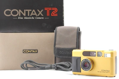 【Almost Unused in BOX】 Contax T2 GOLD 35mm Point & Shoot Film Camera From Japan - Image 1 of 4