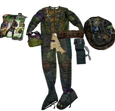 kids boys teenage Ninja Turtle Deluxe Donatello muscle Costume Rubies L 12/14 - Image 1 of 4