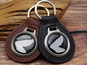 NOS RARE VINTAGE HONDA WINGS RACING MONKEY CAR LEATHER KEY FOB CHAIN RING - Bild 1 von 7