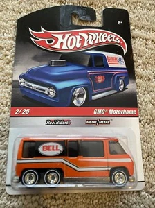 HOT WHEELS DELIVERY #2 Orange GMC MOTORHOME "BELL" w REAL RIDERS 1/64 2009 - Picture 1 of 6