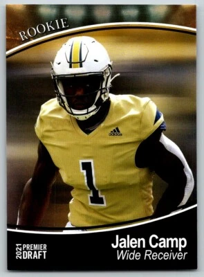 2021 SAGE Premier Draft Football Card #67 Jalen Camp #67 RC Georgia Tech Yellow - Image 1 of 2