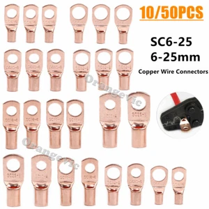 Copper Ring Terminals Battery Crimp Welding Cable Lug Electrical Wire Connectors - Picture 1 of 15