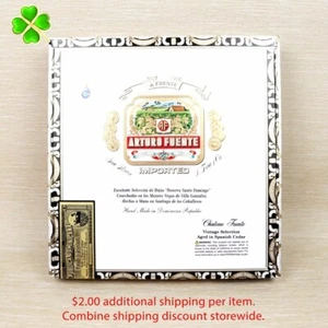 Caja de cigarros de madera vacía Arturo Fuente Chateau Fuente 9,75" x 9,25" x 1,25" - Imagen 1 de 12