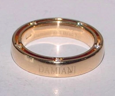 Anillo de diamantes de oro amarillo de 18 quilates Damiani banda de 4 mm BRAD PITT + CAJA tamaño 4  Foto 1 de 4