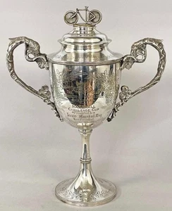 Superb Vintage Cycling Trophy Cup – Bicycle Racing 1893 Halifax - Big Cup - Picture 1 of 13