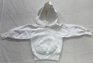 Felpa con cappuccio in cotone bianco 2T anni 60 bambino bambino - Foto 1 di 7