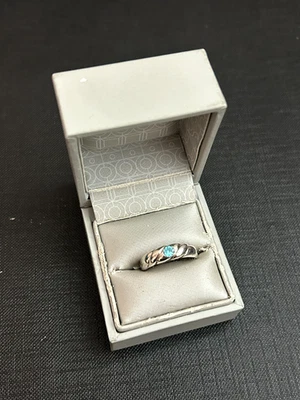 belle bague en argent massif avec Aigue-marine - Photo 1/2