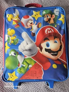 Super Mario Bros Kids Rolling Carry-On Suitcase 16” Nintendo Luggage Bag - Picture 1 of 2