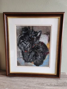 Quadro Scottie Scottish Terrier cane montato stampa incorniciata Gill Evans? Stampa artistica - Foto 1 di 9