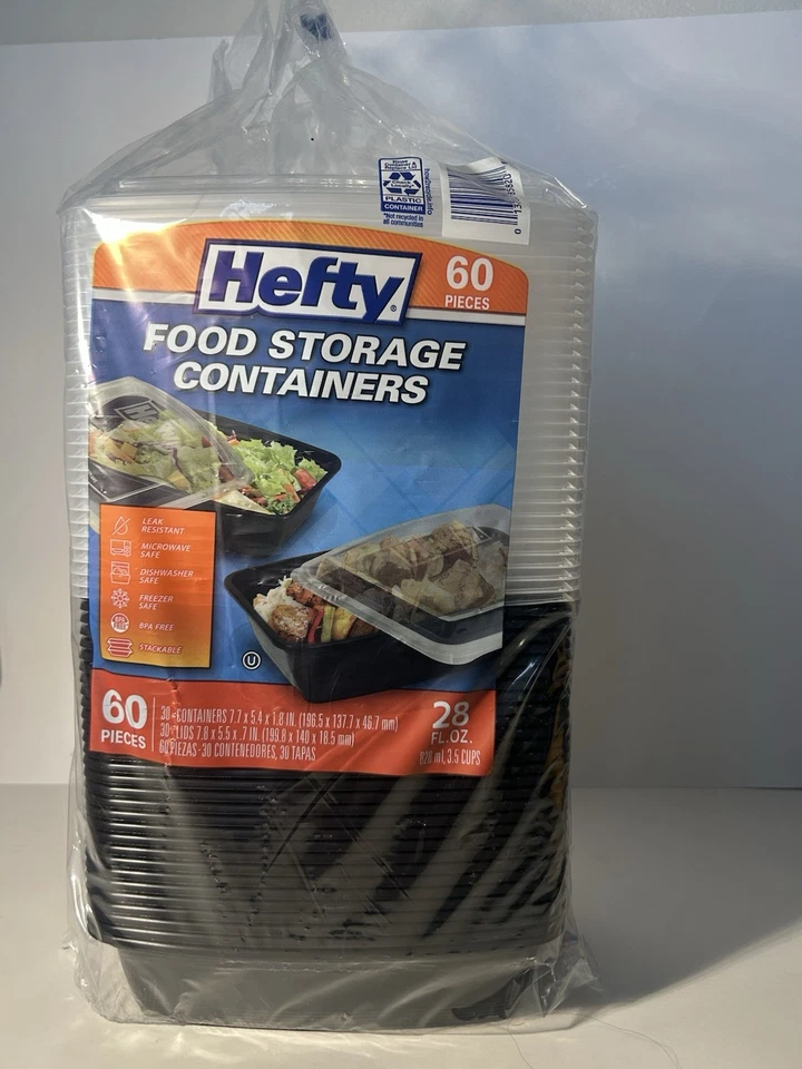 Hefty Food Storage Containers with Lids (28 oz., 60 pc.) NEW FAST SHIPPING - Image 1 of 4