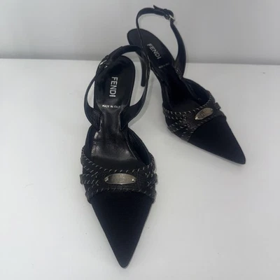 100% AUTÉNTICOS TACONES VINTAGE DE MUJER FENDI CON TIRAS SELLERIA TALLA 38 US-7.5 Foto 1 de 4