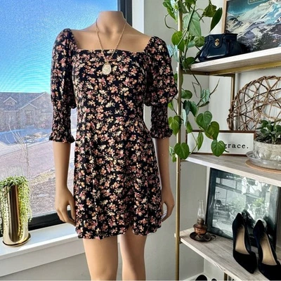 Blue Rain of Francesca’s, Valerie Floral Mini Dress, NWT, Size- Small - Image 1 of 4