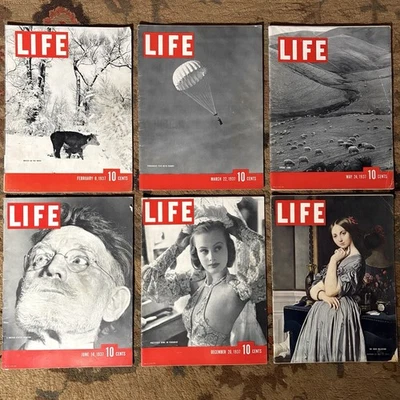 1937 Life Magazine Vintage Lot 6 Issues 1930’s Pre-WWII Ads December June May - Image 1 of 4