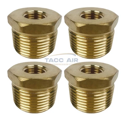 Buje reductor hexagonal de 4 piezas 3/4" macho x 1/4" hembra NPT adaptador montaje de tubería latón Foto 1 de 4