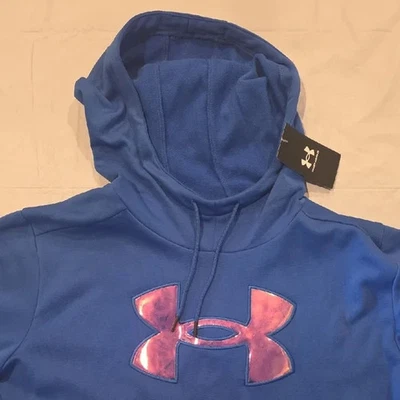 Under Armour NWT Women's Loose Fit Hoodie Large Hologram Logo Blue Size Medium - Image 1 of 4