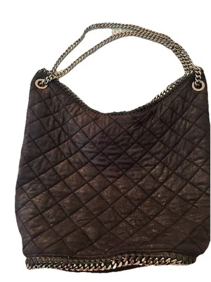 Stella McCartney Falabella 双链托特包黑色银色链条绗缝钱包 — 第 1/4 张图片