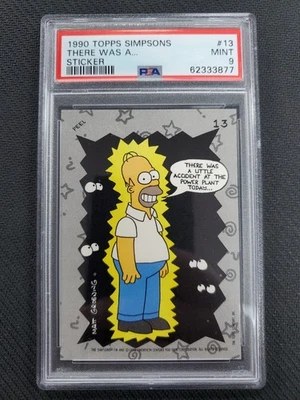 1990 TOPPS SIMPSONS THERE WAS A... STICKER PSA 9 - Image 1 of 2