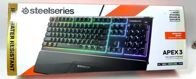 SteelSeries Apex 3 Gaming Keyboard 10-Zone RGB Illumination Whisper Quiet 64812 - Image 1 of 4