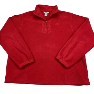 Northern Reflections Womens L Fleece 1/4 Zip Jacket Coat Embroidered Red Pockets - Picture 1 of 11