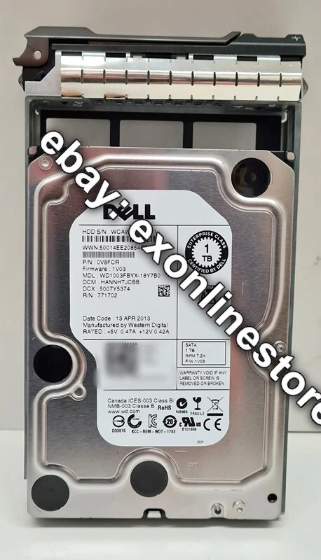V8FCR - 1TB 6Gbps SATA 3.5" Hot Swap HDD - Image 1 of 1