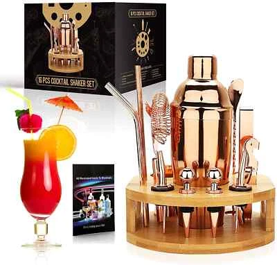 Cocktail Shaker Making Set,16pcs Bartender Kit , Stainless Steel Bar Tools, - Image 1 of 4